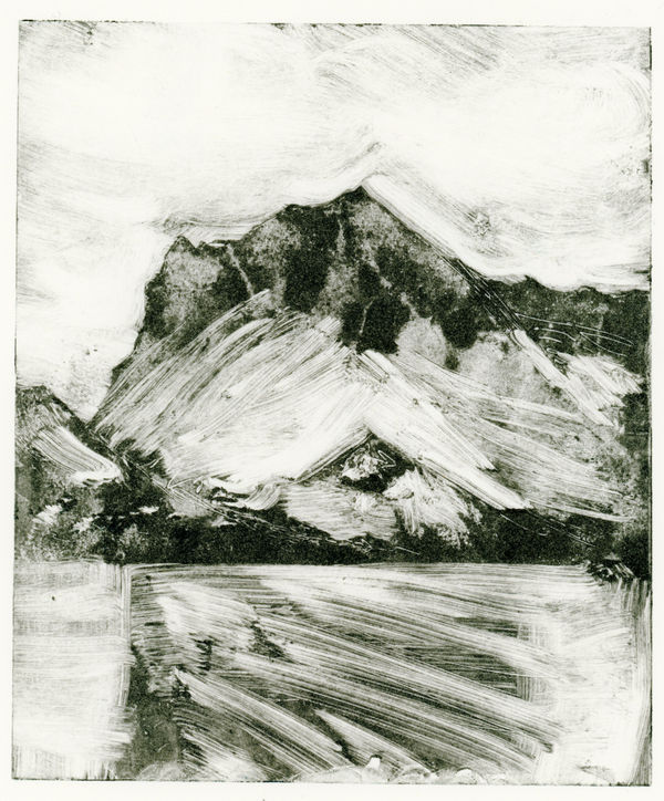 Dani Cleeland, Fleetwith Pike monoprint, 2024