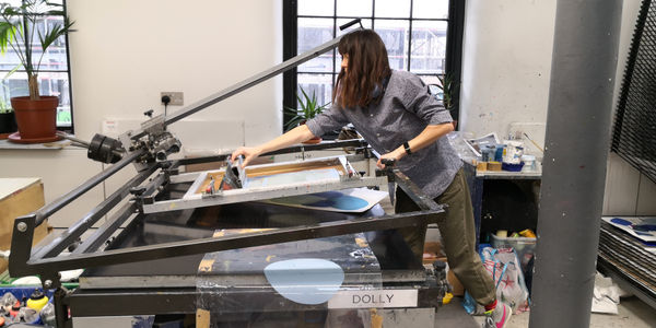 Kim Working in the Studio