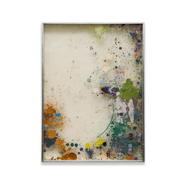 Suki Seokyeong Kang Mora 55 × 40 — Nuha #30, 2014–2024 Gouache, dust, acrylic panel, silk mounted on paper, silver leaf frame Framed Dimensions: 21 3/4 x 15 3/4 x 2 1/2 inches 55 x 40 x 6 cm