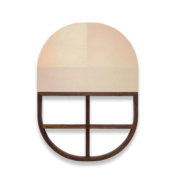 Suki Seokyeong Kang Jeong – step #11, 2023-2024 Color on silk mounted on Korean hanji paper, thread, wood frame 43 1/4 x 31 1/2 x 2 3/8 in 110 x 80 x 6 cm