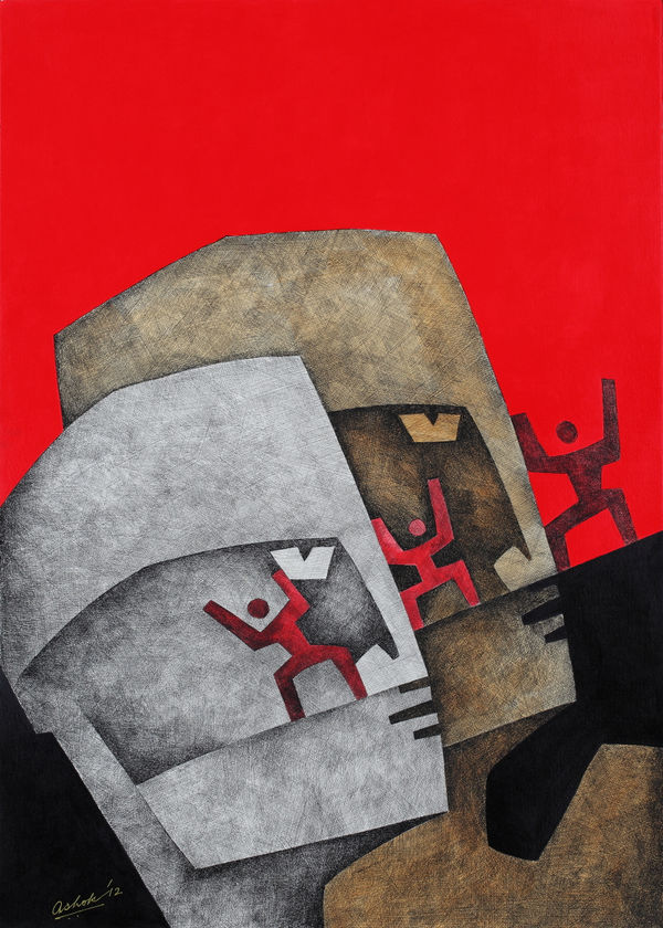 Ashok BhowmickUntitled Pen & ink, acrylic on archival board 41.5 x 29.5 inches 2012