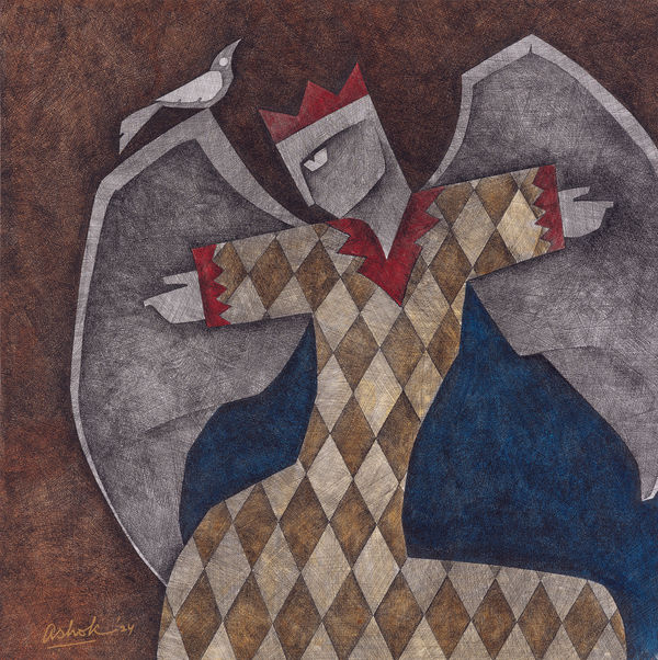 Ashok Bhowmick Untitled Pen and ink, acrylic on canvas 36 x 36 inches 2024