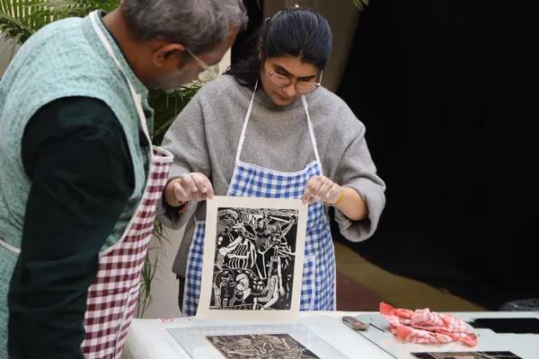 Linocut Workshop with Prof. Rajan Shripad Fulari