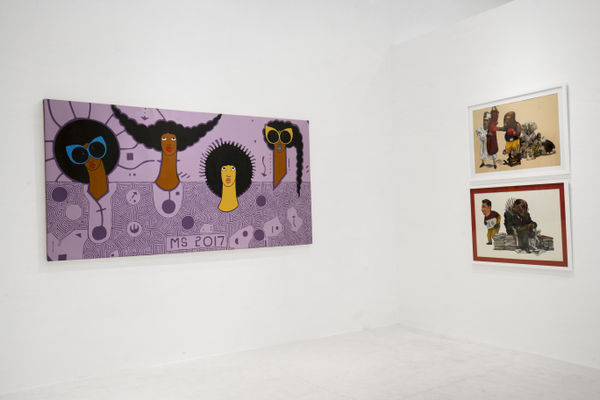 Michael Soi & Bright Ackwerh, Almost True, installation view, 2018. Courtesy Gallery 1957, Accra. Photo Nii Odzenma