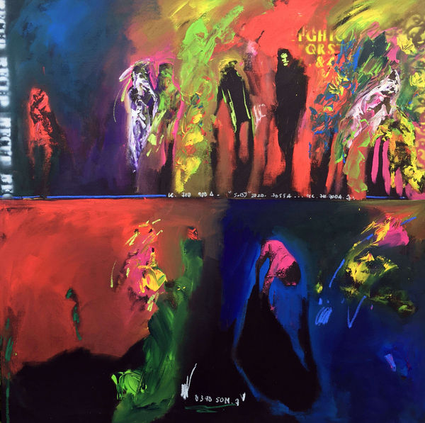 Soly Cisse A Land Two Worlds N°4, 2020 Acrylic and pastel on canvas, 150 x 150 cm / 59 1/8 x 59 1/8 in