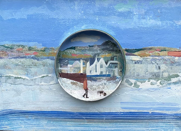 jayne stokes, 'Dog walking in the snow', 2023