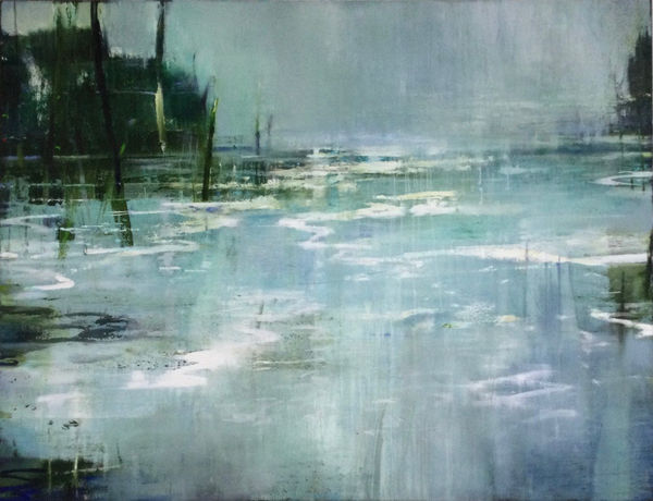 Gareth Edwards, Chalk Stream, oil on canvas, 100 x 130 cm, 2025