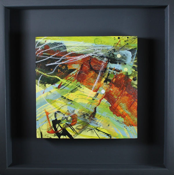 Alison Orchard, Inside Out II, mixed media on panel, 15 x 15 cm, 2023