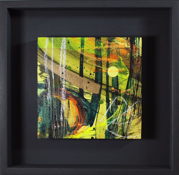 Alison Orchard, Connect, mixed media on panel, 15 x 15 cm, 2023