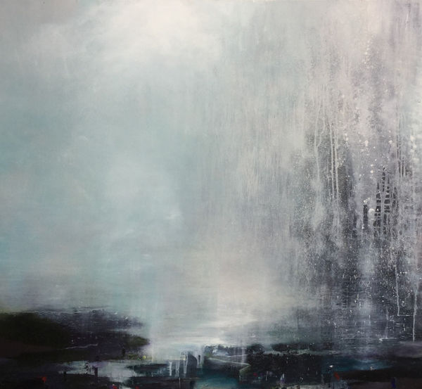 Gareth Edwards, The Falling and the Waiting, Summer fireworks, Lamorna, oil on canvas, 91 x 100 cm, 2016