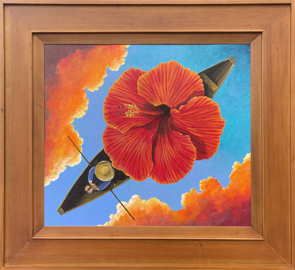 Pedro Ruiz - Auxiliary Bird 6, 23, OIl and silverleaf on wood, 42 x 18