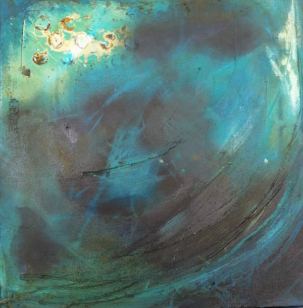 SUSAN BERESFORD Blue 45x45cm framed Mixed media £300