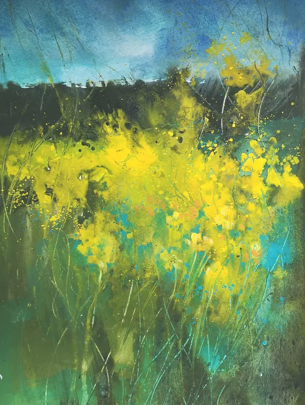 Ann Blockley 'BUTTERCUP FIELD' Water-based mediums 55 x 45 cm SOLD