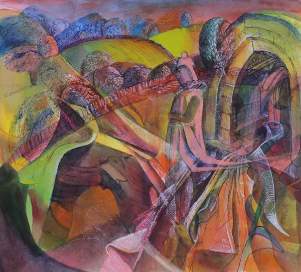 Julia Sorrell Cotswold Dream I Watercolour 50 x 50 cm £550