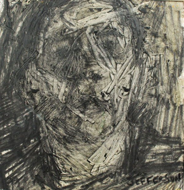 Craig Jefferson Head Study 2018 Oilbar and graphite on paper 13 x 13 cm £500