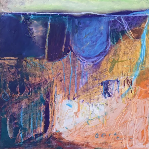 Adele Love 'Release' Oil Pastel Painting 33.5 x 33.5 cm £160