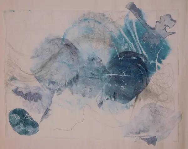 Ali Lees 'Still Moving On' 2022 Monoplate print, graphite and collage on tissue paper 90 x 70 cm