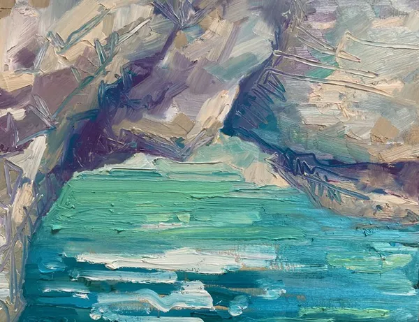 Nicola Tyler 'Green Sea Cave, Capri' Oil on Panel 8 x 10 inch £350