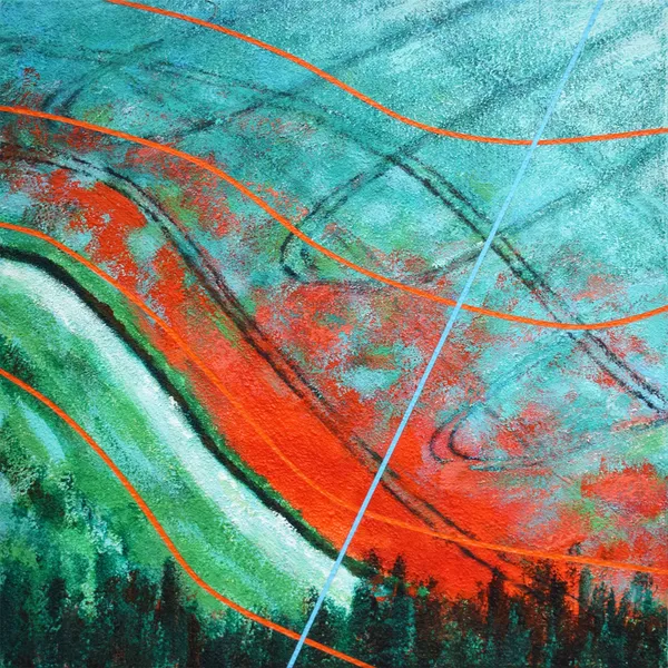 Jane Humphrey Barbury Poppies Acrylic on canvas 33cm x 33cm £900