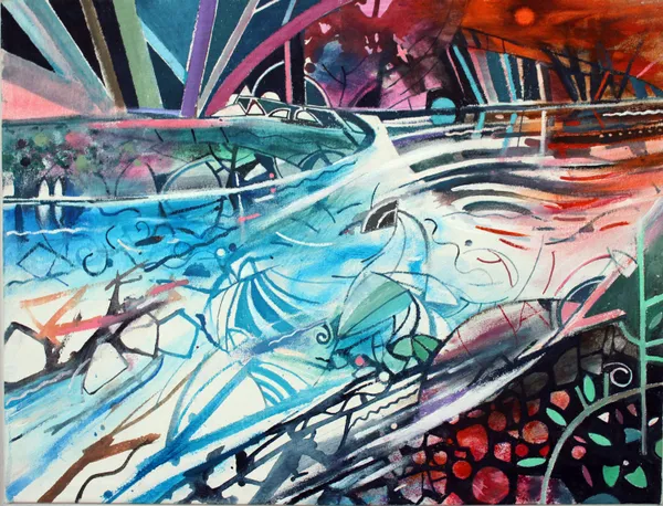 David Wiseman Rocky River, Dusk Approaching, near Charmouth Acrylic on canvas 43cm x 55cm £750