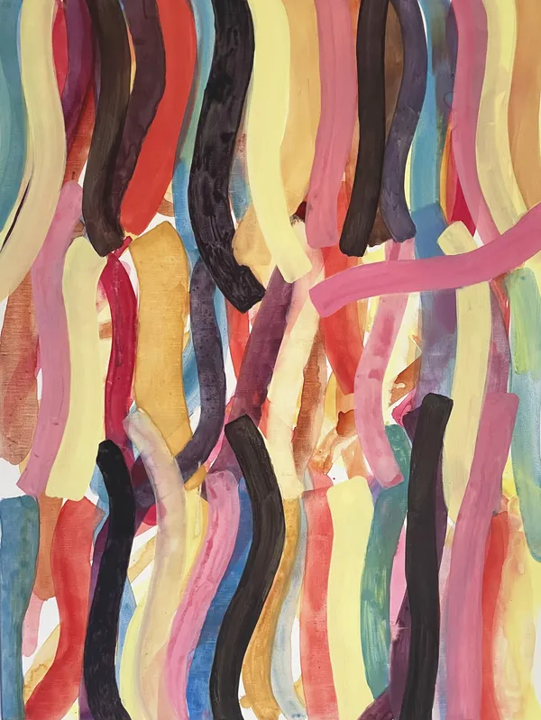 Erika Winstone Rose pink, Pink rose Watercolour and gouache on linen 101cm x 76cm £2000