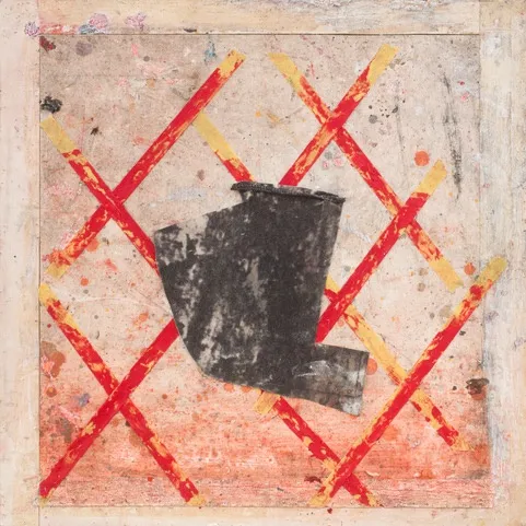 Philippa Stjernsward Midday Collage and oil 40cm x 40cm £1500