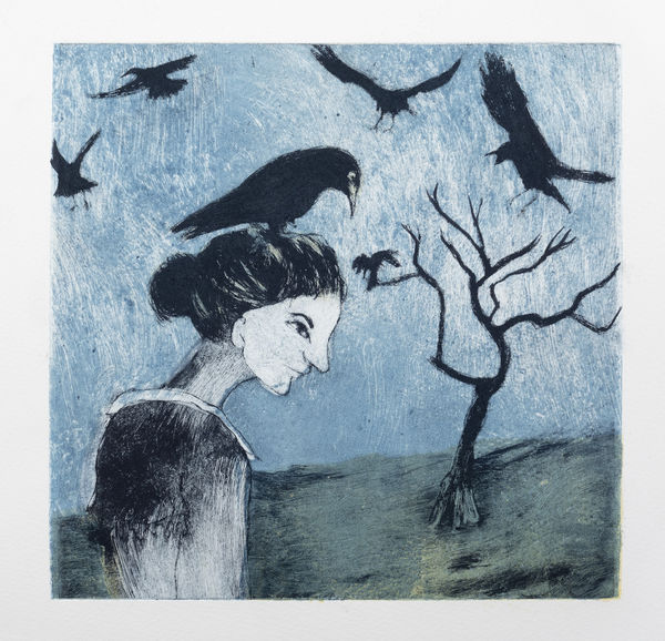 Nikki Braunton BIRD BRAIN Dry point and monoprint Edition 11 of 12 40 x 40cm £210 (framed) £160 (unfamed)