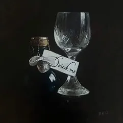 Diane Urwin Drink Me Acrylic on Canvas Framed- 50 x 50 x 5cm Unframed- 40 x 40 x 2cm £750