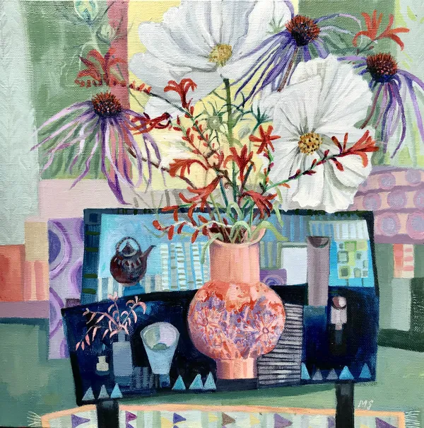 Morag Stevenson End of Summer Acrylic on linen board 30 x 30cm Framed- 47 x 47cm £595