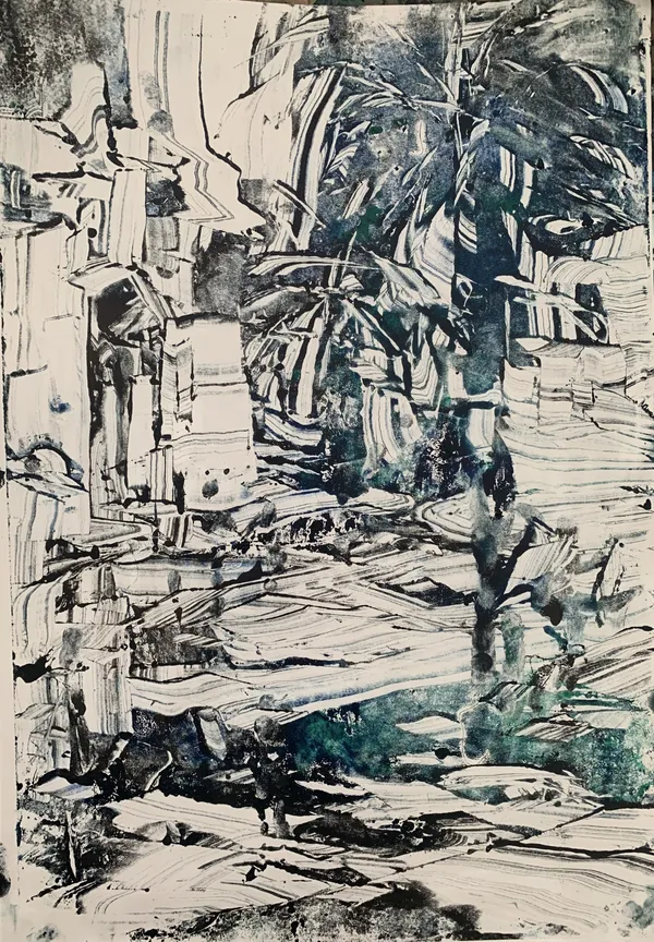 Chloe Harris Igreja Do Carmo Palm-O, Portugal Monoprint 41 x 29cm 46 x 52cm framed £125