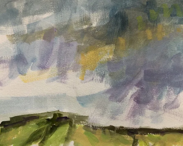 Lucy Marks Violet Hills Watercolour Framed- 41 x 46cm Unframed- 20 x 25cm £650