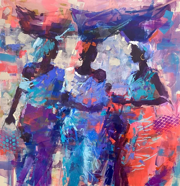 Soraya French Mother's Meeting Mixed media 33 x 33cm 53 x 53cm framed £ 1100