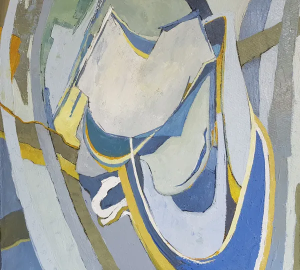 Jean Noble Overlapping Golden Open acrylics on Saunders Waterford 300lb paper deckle edge 43 x 41cm 66 x 62cm framed £1300