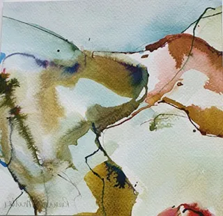 Rosemary Miller Across the Hills Watercolour Framed- 30 x 30cm £450