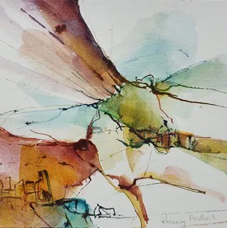 Rosemary Miller Memories of Bernia Watercolour Framed- 30 x 30cm £450