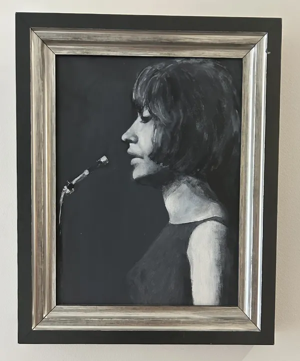 Sue Jelley Singing the Blues Acrylic on canvas Framed- 49 x 39cm Unframed- 39 x 29 x 1cm £550