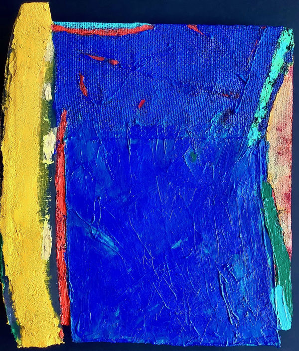 Anthony Frost Fluid Ether Acrylic and pumice on netting, rip stop, hessian scrim, and nylon cloth on canvas 57 x 48cm £5000