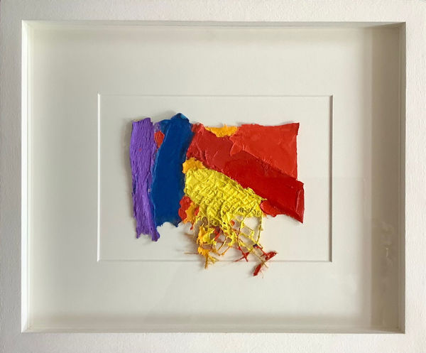 Anthony Frost Blue Head Acrylic on hessian, scaffold netting, fruit netting and card. 33 x 37cm £950