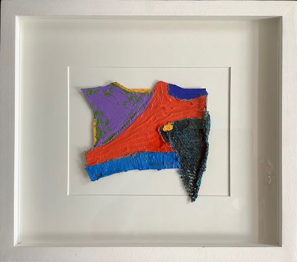 Anthony Frost Tinted Red Acrylic and pumice on scaffold netting on canvas 33 x 37cm £950