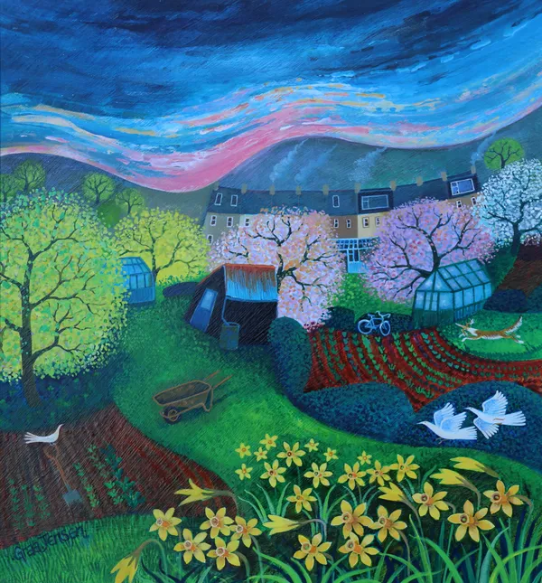 Lisa Graa Jensen Celebrating Daffodils Acrylic inks 26 x 24 cm £650