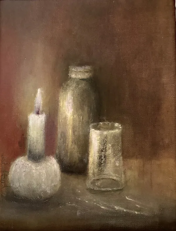 John Paul Still Life with Candle Oil 25 x 20 cm £850