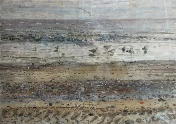 James Parfitt Gulls at Low Tide Watercolour 24 x 29 SOLD