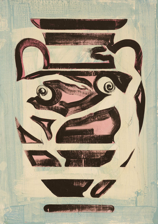 JANE DICKINS In the Pink 2025 Acrylic & pencil on paper 52 x 38 cm (framed) SOLD