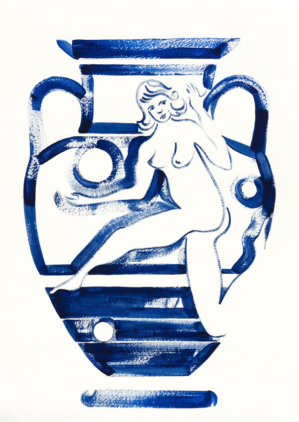 JANE DICKINS Juggling Acrylic on paper 48cm x 36cm (framed) 2025 £300