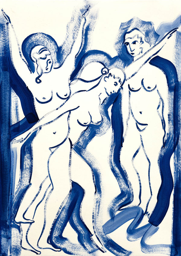 JANE DICKINS Study for Rhythm & Blues 2025 Acrylic on paper 48 x 36 cm (framed) £300