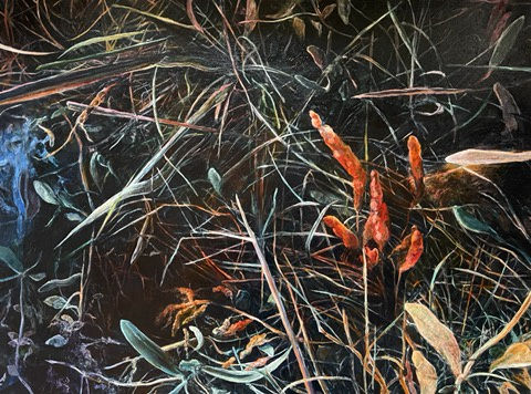 Judith Tucker Dark marsh: sea lavender, 2019 Oil on linen 30 cm x 40 cm