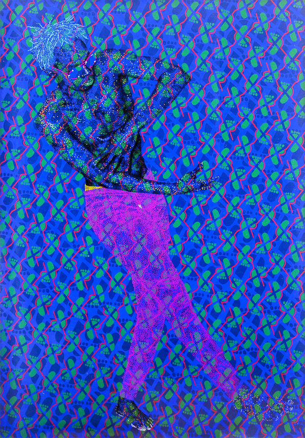 Evans Mbugua - Swing - 2017 - 100cm H x 70cm W - Oil on plexiglass and photopaper