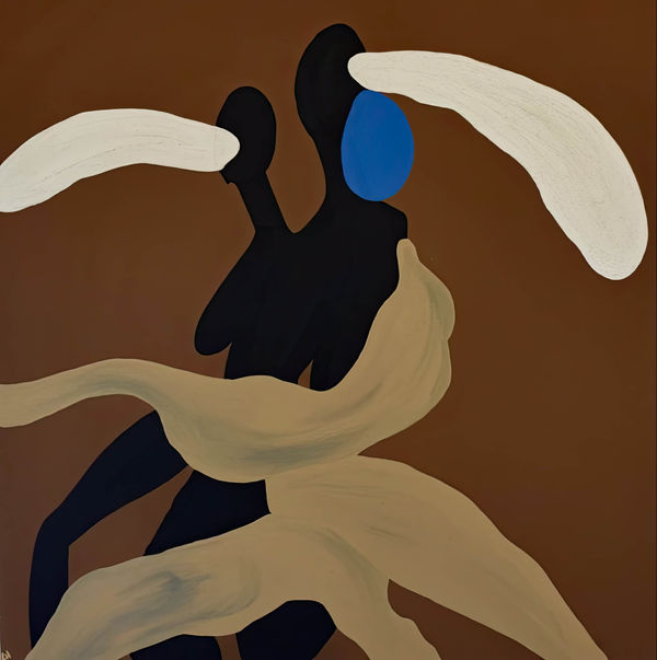 Lulama Wolf - Alunamda - Love Knows No Bounds - 2023 - 120cm H x 120cm W - Acrylic and sand on canvas