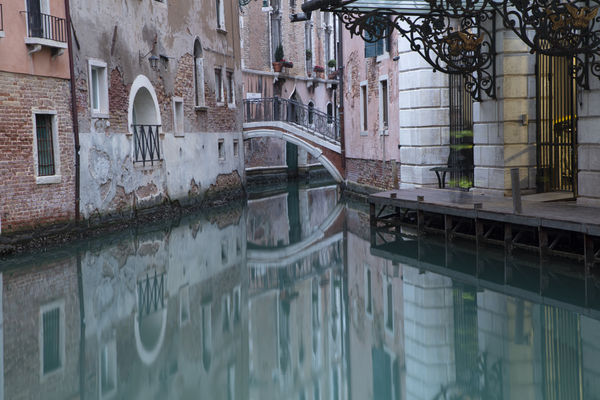 The rear entrance to La Fenice via the canal