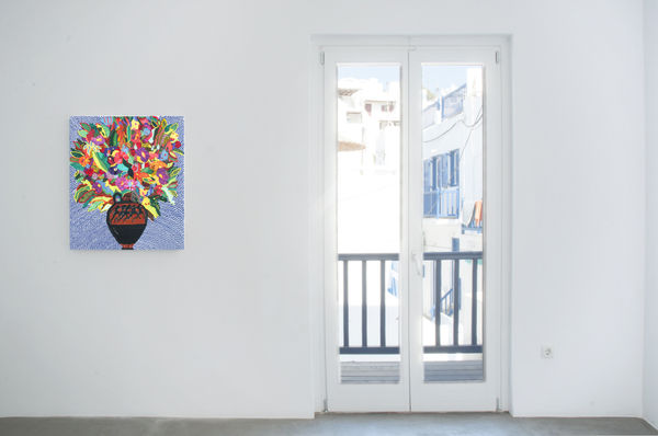 Caroline Larsen Romance On The Islands Terracotta Panathenaic With Flowers Installation Shot 2